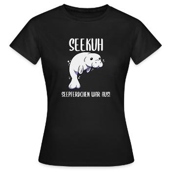 Seekuh Seepferdchen war aus Seekühe - Frauen T-Shirt - Schwarz - Vorne - AI Model Female 172 dark (172cm)