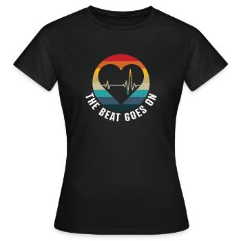 Der Schlag geht weiter - Überlebende eines Herzinfarkts werden gesund - Frauen T-Shirt - Schwarz - Vorne - AI Model Female 172 dark (172cm)