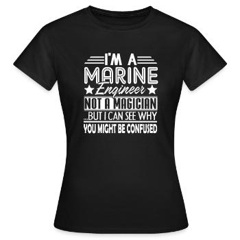 Ingénieur maritime Je suis un ingénieur maritime - T-shirt Femme - noir - Devant - AI Model Female 172 dark (172cm)