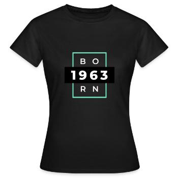 Born in 1963 - Women's T-Shirt - black - Front - AI Model Female 172 dark (172cm)