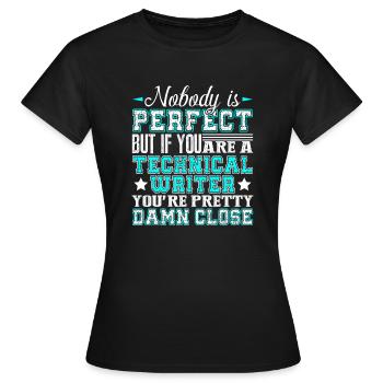 Rédacteur technique si vous êtes rédacteur technique - T-shirt Femme - noir - Devant - AI Model Female 172 dark (172cm)