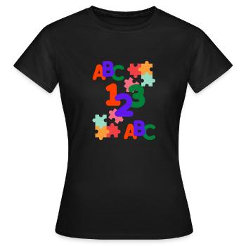 ABC - Frauen T-Shirt - Schwarz - Vorne - AI Model Female 172 dark (172cm)
