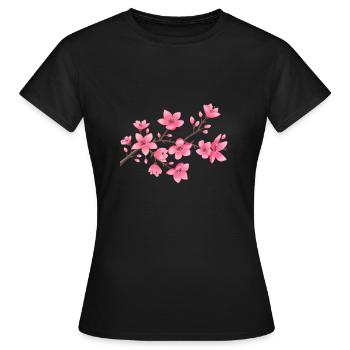 fleurs de cerisier - T-shirt Femme - noir - Devant - AI Model Female 172 dark (172cm)