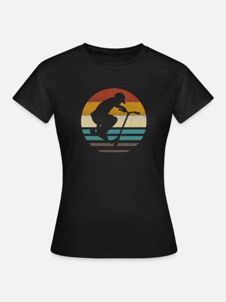 Stuntscooter Stunt Scooter Tretroller retro vintag - Frauen T-Shirt - Schwarz