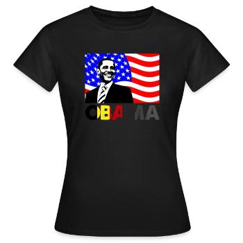 Barrack Obama Black Lives Angelegenheit American Flag Fun - Frauen T-Shirt - Schwarz - Vorne - AI Model Female 172 dark (172cm)