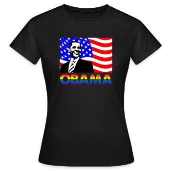Barack Obama soutient le gi amusant pour l'égalité des sexes LGBTQ - T-shirt Femme - noir - Devant - AI Model Female 172 dark (172cm)