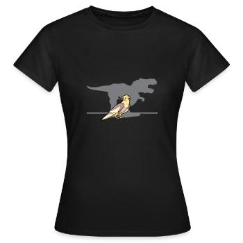 Nymphens perruche Dino Vogel Houle Cadeau - T-shirt Femme - noir - Devant - AI Model Female 172 dark (172cm)