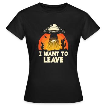 Lustiges Alien Ufo Außerirdische Geschenk - Frauen T-Shirt - Schwarz - Vorne - AI Model Female 172 dark (172cm)