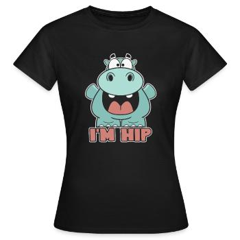 Nilpferd Niedliches Nilpferd - Frauen T-Shirt - Schwarz - Vorne - AI Model Female 172 dark (172cm)