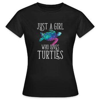 Juste une fille qui aime les tortues Idée cadeau Turtle Lov - T-shirt Femme - noir - Devant - AI Model Female 172 dark (172cm)