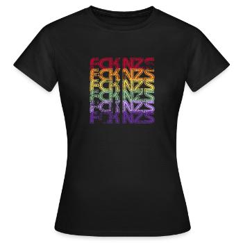 Contre les nazis - FCK NZS - Contre la droite - Vintage - T-shirt Femme - noir - Devant - AI Model Female 172 dark (172cm)