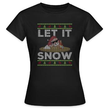 Cocaïne Santa Let It Snow Noël laid Out - T-shirt Femme - noir - Devant - AI Model Female 172 dark (172cm)