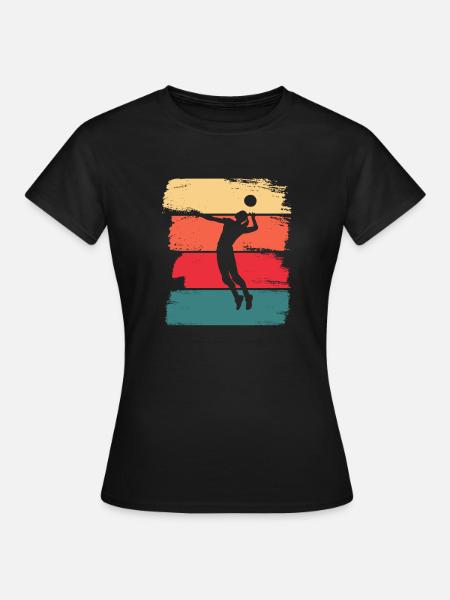 Volleyball Retro Beach Volleyball Damen - Frauen T-Shirt - Schwarz