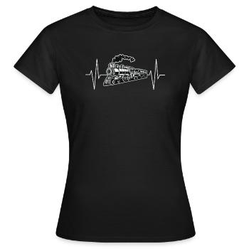 Model train model train EKG line gift - Women's T-Shirt - black - Front - AI Model Female 172 dark (172cm)