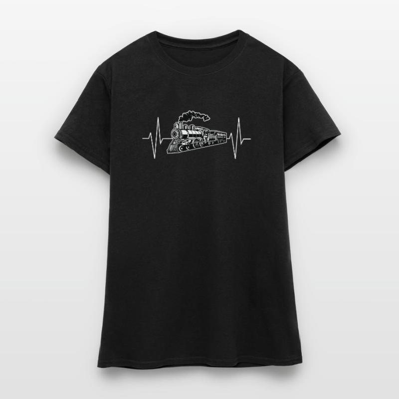 Model train model train EKG line gift Women's T-Shirt