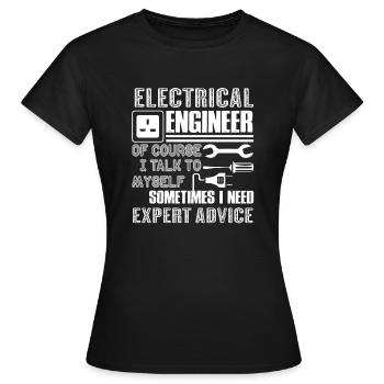 Electrical Engineer Funny Electrical Engineer - Women's T-Shirt - black - Front - AI Model Female 172 dark (172cm)