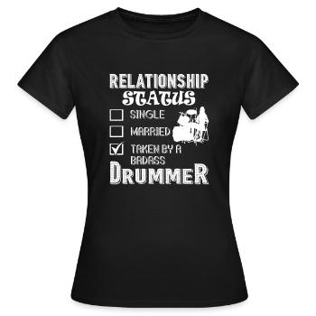 Statut de la relation batteur batteur - T-shirt Femme - noir - Devant - AI Model Female 172 dark (172cm)