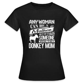 Âne fier d'être maman âne - T-shirt Femme - noir - Devant - AI Model Female 172 dark (172cm)