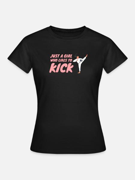 Just A Girl Who Likes To Kick Karate Taekwondo MMA - T-shirt dam - svart