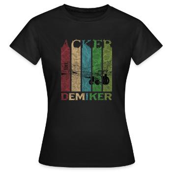 Vintage Retro Bauernkind Landwirt Ackerdemiker - Frauen T-Shirt - Schwarz - Vorne - AI Model Female 172 dark (172cm)