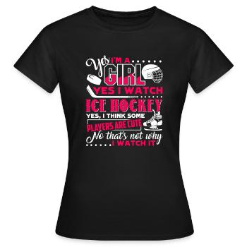 Hockey sur glace J'aime le hockey sur glace - T-shirt Femme - noir - Devant - AI Model Female 172 dark (172cm)