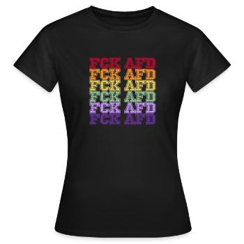 Contre les nazis - FCK AFD - Contre la droite - T-shirt Femme - noir - Devant - AI Model Female 172 dark (172cm)