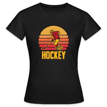 Eishockey Hockeyschläger Eissport Team Geschenk - Frauen T-Shirt - Schwarz - Vorne - AI Model Female 172 dark (172cm)