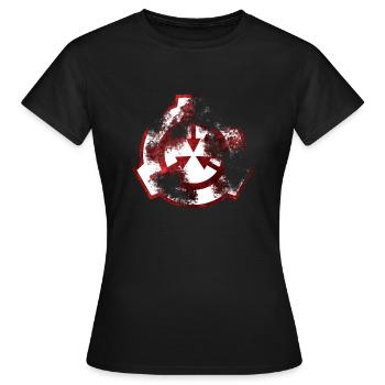 SCP symbol red decay - Women's T-Shirt - black - Front - AI Model Female 172 dark (172cm)