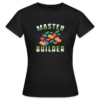 Master Builder Building Blocks Toy Bricks Gift - Frauen T-Shirt - Schwarz - Vorne - AI Model Female 172 dark (172cm)