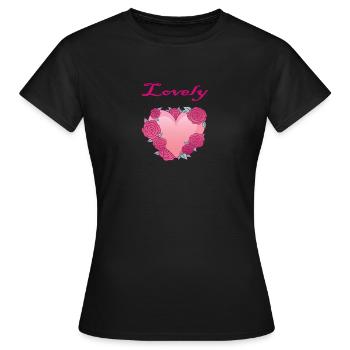 Lovely Design pour les femmes et les filles - T-shirt Femme - noir - Devant - AI Model Female 172 dark (172cm)