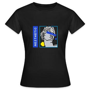 Esthétique VaporWave - T-shirt Femme - noir - Devant - AI Model Female 172 dark (172cm)
