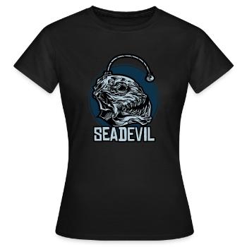 Tiefsee Anglerfisch Seadevil - Frauen T-Shirt - Schwarz - Vorne - AI Model Female 172 dark (172cm)
