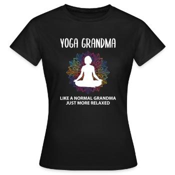 Yoga grand-mère grand-mère drôle disant cadeau - T-shirt Femme - noir - Devant - AI Model Female 172 dark (172cm)