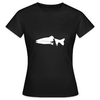 Pêche et pêche à la truite - T-shirt Femme - noir - Devant - AI Model Female 172 dark (172cm)
