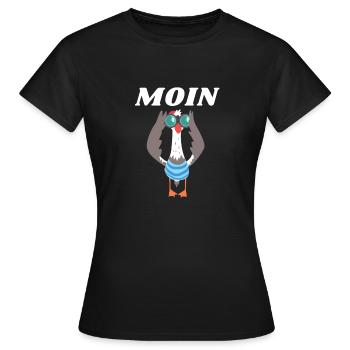 Moin Mouettes Nord Allemagne du Nord Côte de mer du Nord - T-shirt Femme - noir - Devant - AI Model Female 172 dark (172cm)