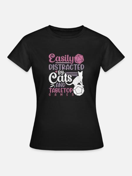 Tabletop Games Cats Kitten RPG Roleplay Role - T-shirt dam - svart