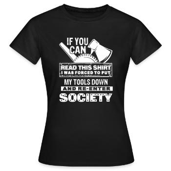 Menuisier drôle de menuisier - T-shirt Femme - noir - Devant - AI Model Female 172 dark (172cm)