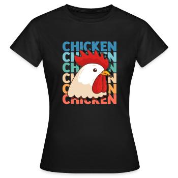 poulet - T-shirt Femme - noir - Devant - AI Model Female 172 dark (172cm)