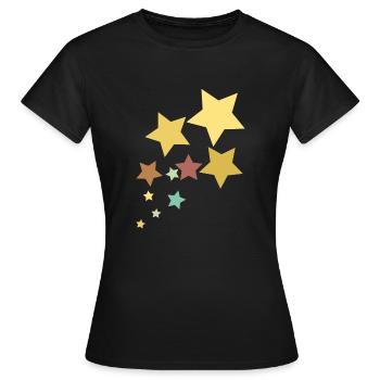 Étoiles étoiles - T-shirt Femme - noir - Devant - AI Model Female 172 dark (172cm)