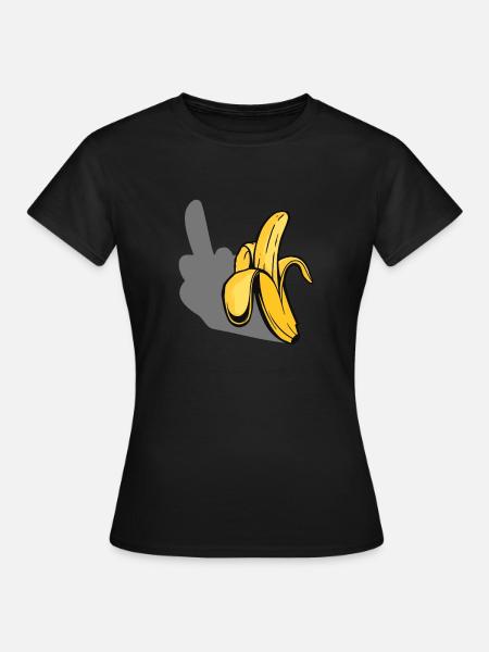 Idée cadeau popart banane majeur drôle - T-shirt Femme - noir