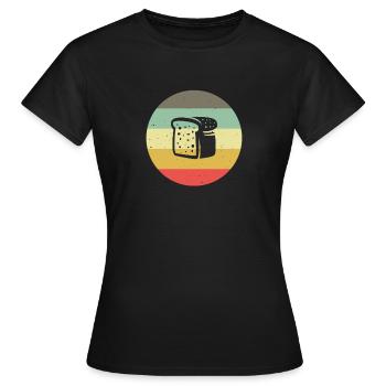 Brot Bäcker Brotzeit Stulle Vintage Geschenkidee - Frauen T-Shirt - Schwarz - Vorne - AI Model Female 172 dark (172cm)