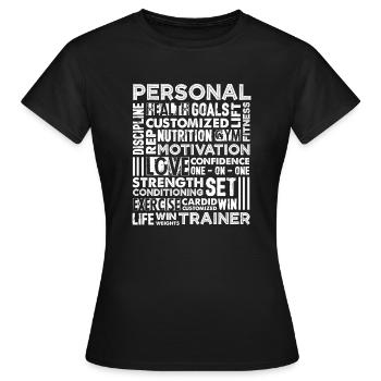 Personal Trainer Proud Personal Trainer - Women's T-Shirt - black - Front - AI Model Female 172 dark (172cm)
