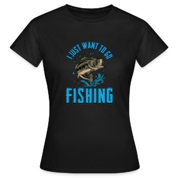 Pêche pêcheur pêche canne à pêche canne à pêche - T-shirt Femme - noir - Devant - AI Model Female 172 dark (172cm)