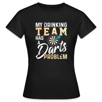 Fléchettes Dart Dartboard Bullseye Dart Gift - T-shirt Femme - noir - Devant - AI Model Female 172 dark (172cm)