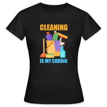 Drôle de femme de ménage nettoyeuse ménage ménage ménage - T-shirt Femme - noir - Devant - AI Model Female 172 dark (172cm)