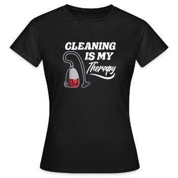 Drôle de femme de ménage nettoyeuse ménage ménage ménage - T-shirt Femme - noir - Devant - AI Model Female 172 dark (172cm)