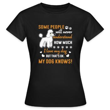 Caniche J'aime mon caniche - T-shirt Femme - noir - Devant - AI Model Female 172 dark (172cm)