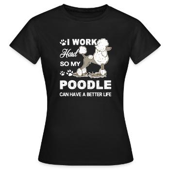 Caniche aime mon caniche - T-shirt Femme - noir - Devant - AI Model Female 172 dark (172cm)
