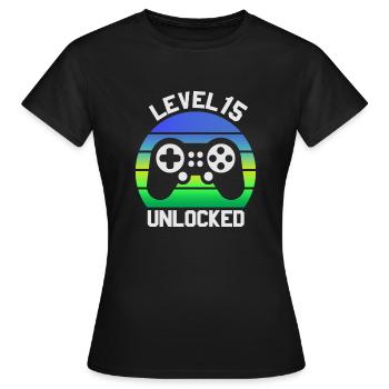15e cadeau d'anniversaire, 15 ans d'anniversaire - T-shirt Femme - noir - Devant - AI Model Female 172 dark (172cm)