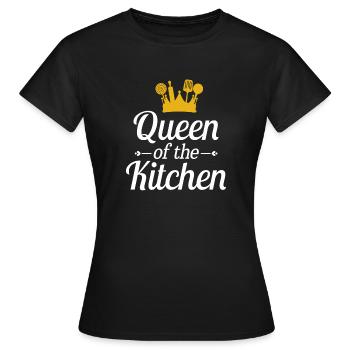 Queen of the Kitchen Super Hobby Koch Geschenk - Frauen T-Shirt - Schwarz - Vorne - AI Model Female 172 dark (172cm)